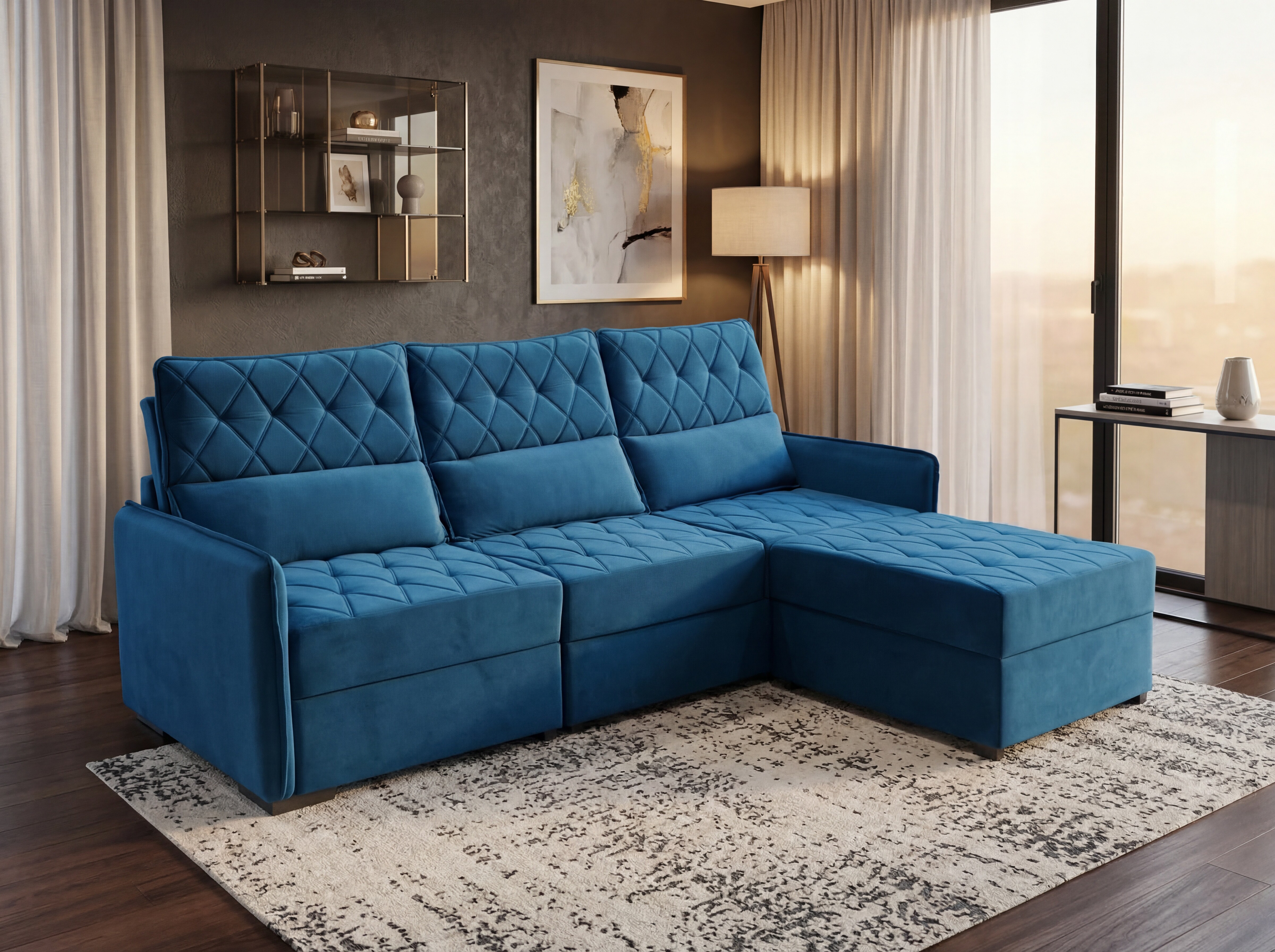 Sofá 03 Lugares Conforto Plus - Azul 