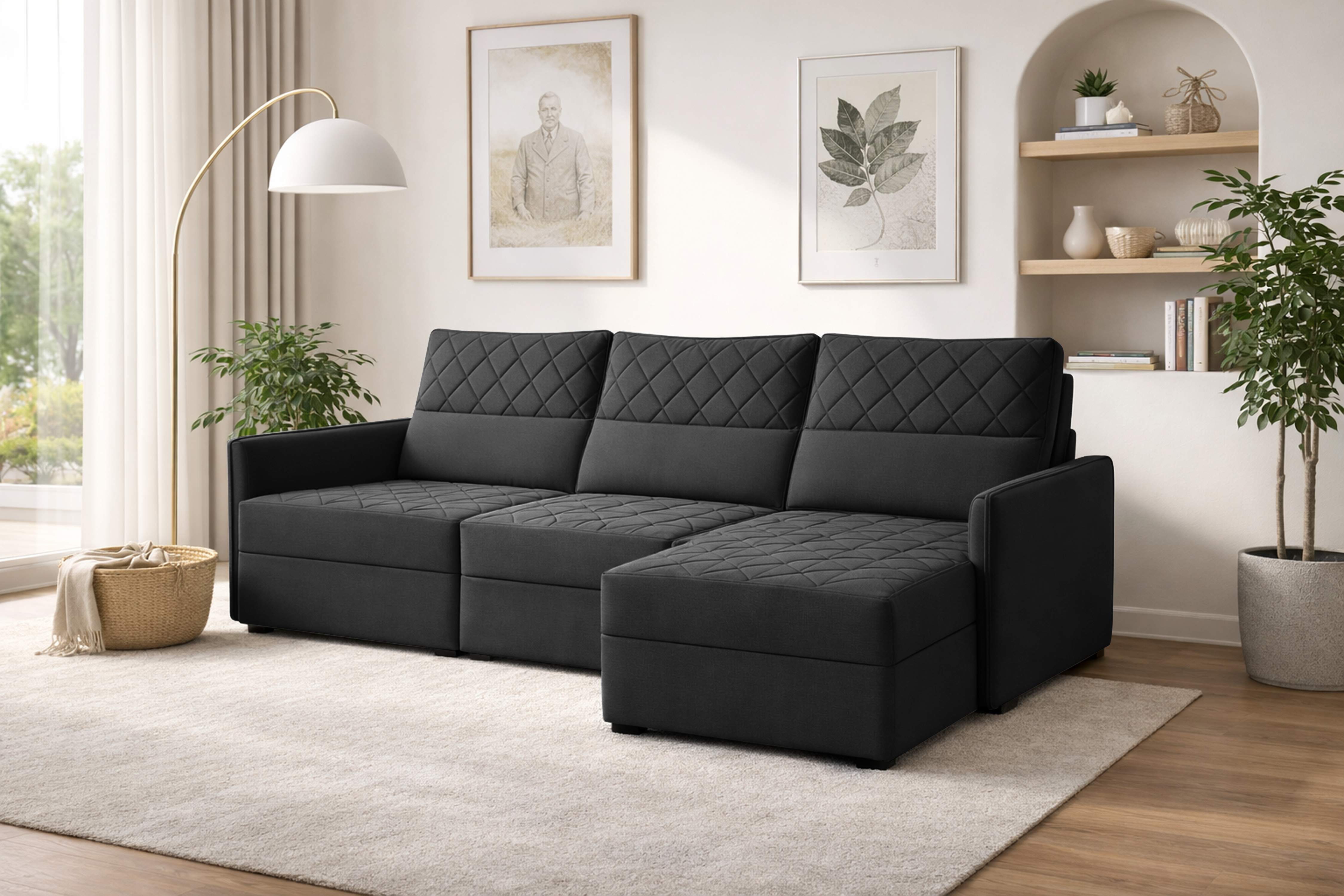 Sofá 03 Lugares Conforto Plus - Preto