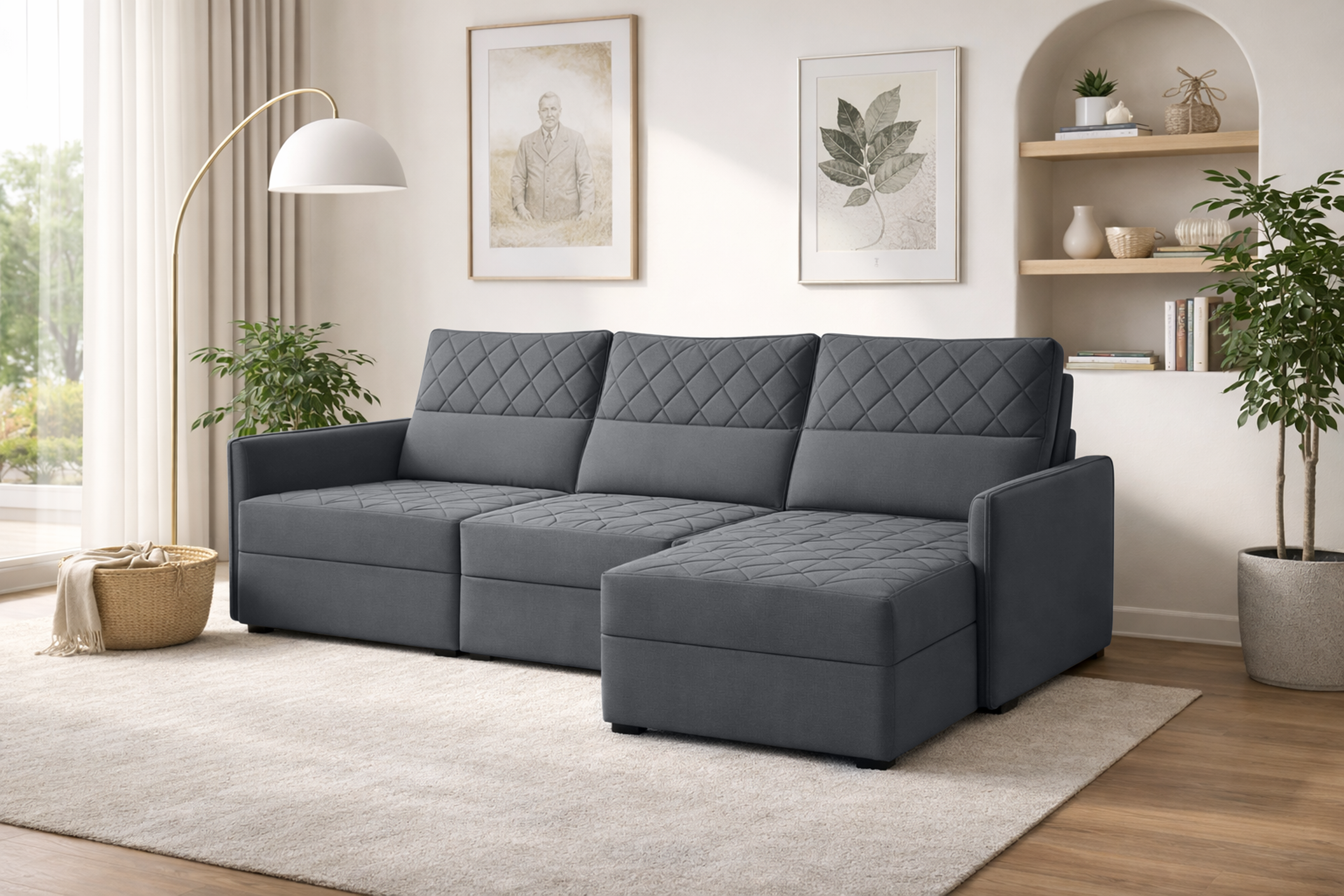 Sofá 03 Lugares Conforto Plus - Chumbo