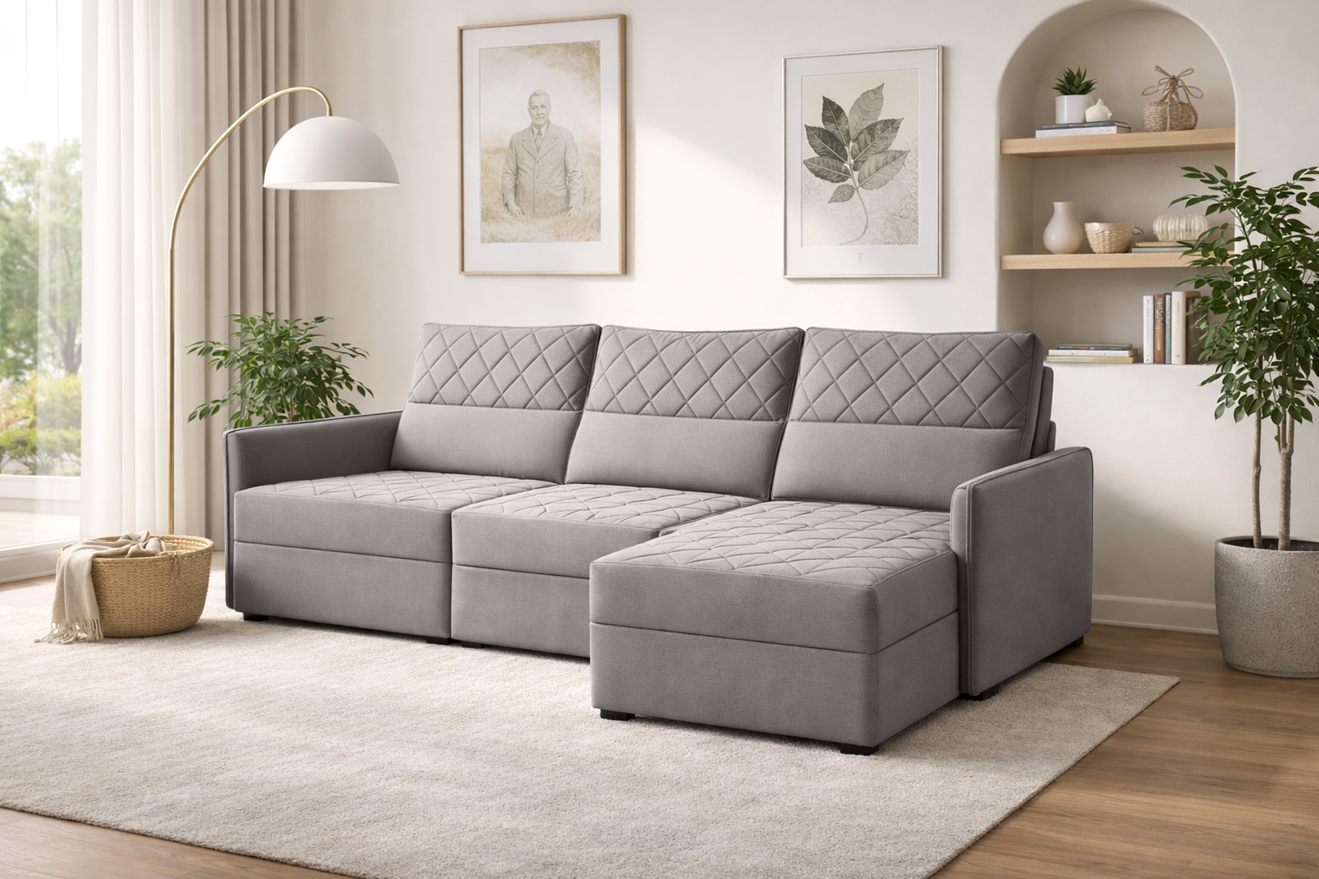 Sofá 03 Lugares Conforto Plus - Avelã