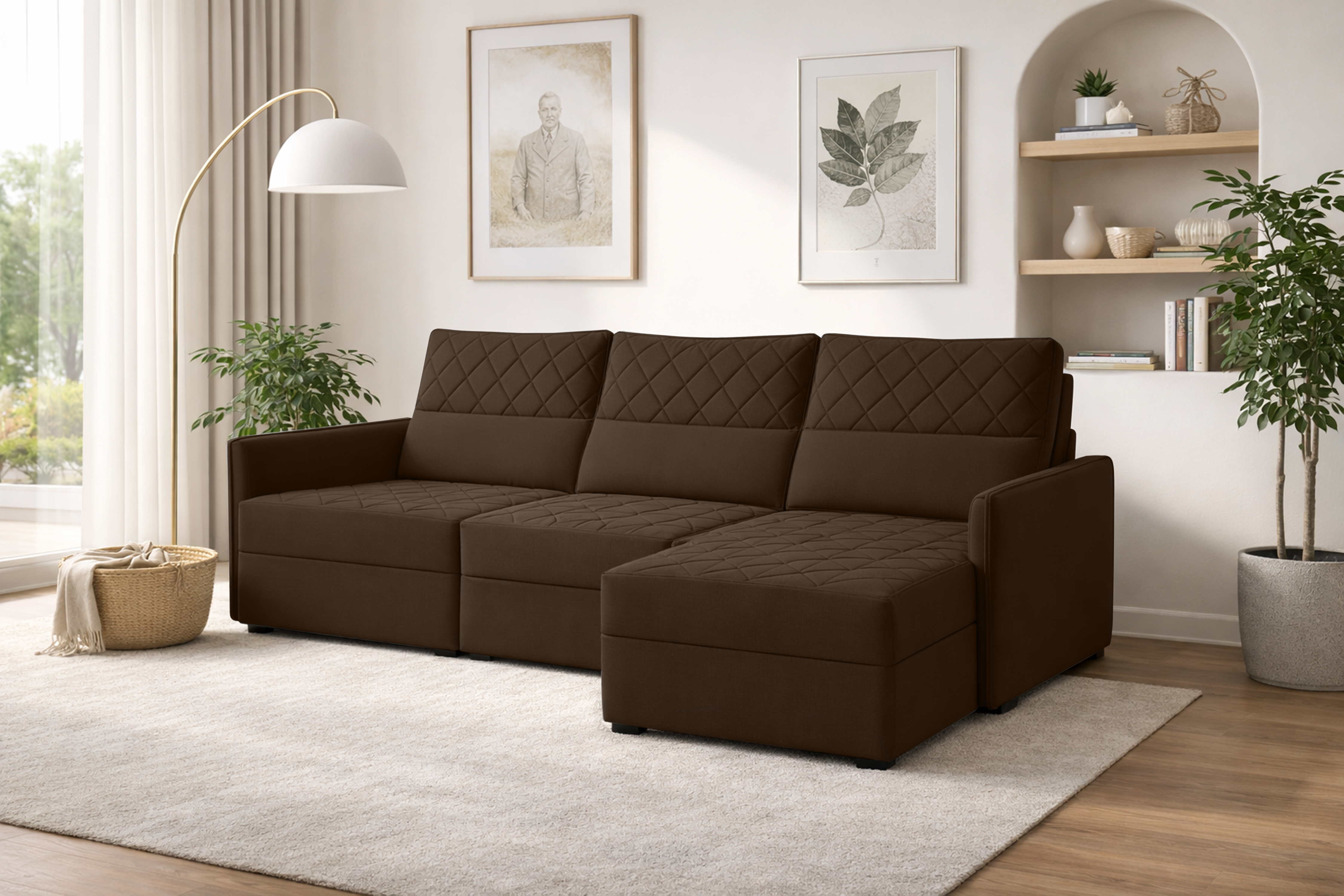 Sofá 03 Lugares Conforto Plus - Marrom