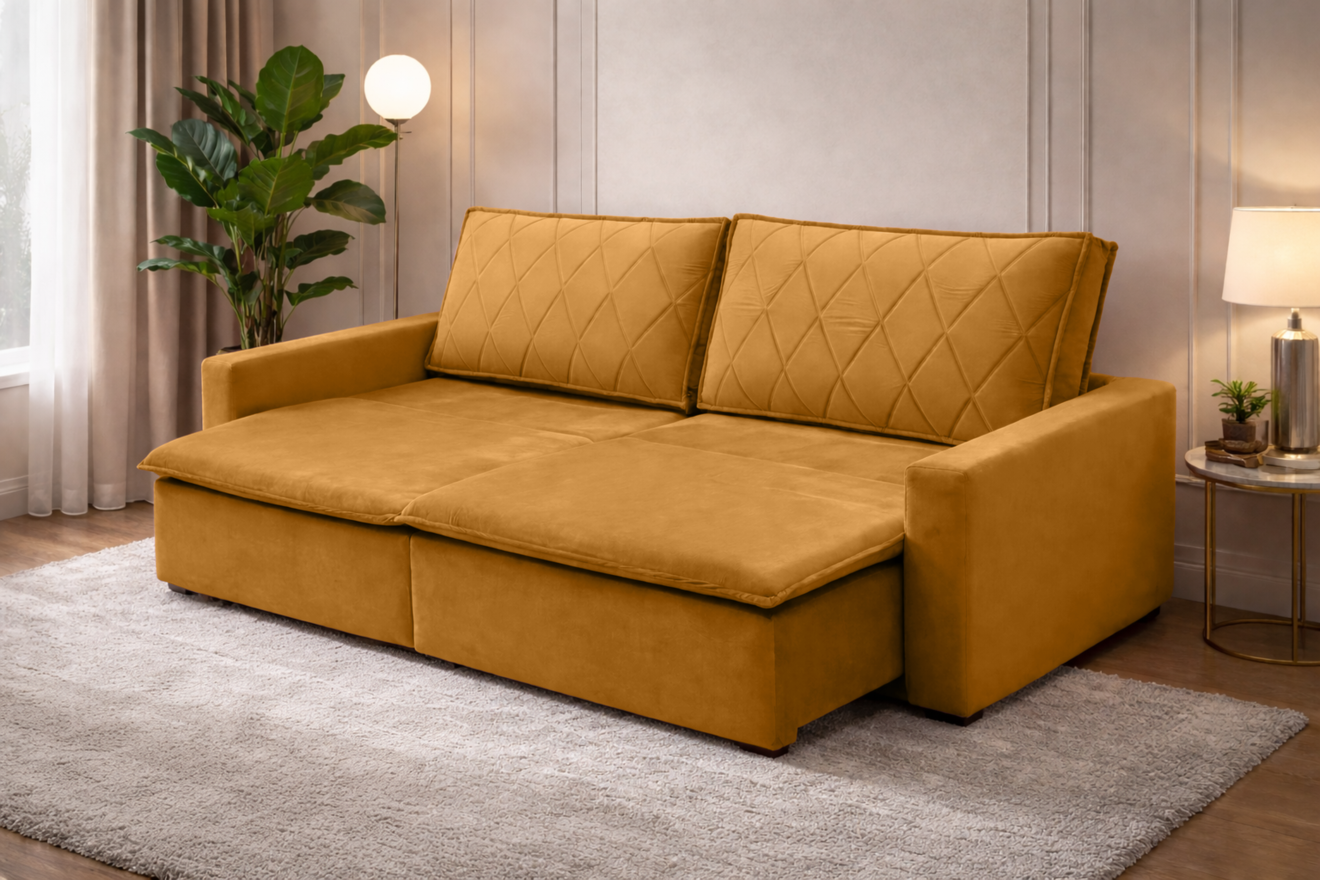 Sofá Cama Caixa Zero Florença 2,35m - Terracota