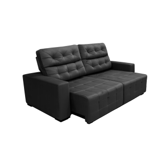 Sofá Retrátil e Reclinável Siena Super Pillow 2,50m - Preto