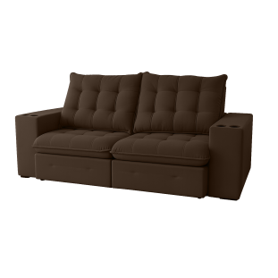 Sofá Retrátil e Reclinável com Porta Copos Coliseu Super Pillow 2,90m - Sofisticato 