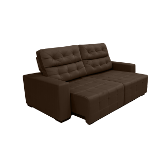 Sofá Retrátil e Reclinável Siena Super Pillow 2,50m - Marrom