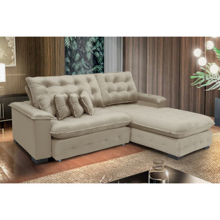 Sofá Berlin 2,65x2,10m com Chaise Super Pillow Top 