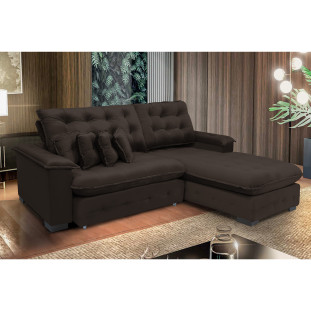 Sofá Berlin 2,65x1,70m com Chaise Super Pillow Top 