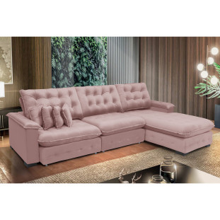 Sofá Berlin 3,85x1,70m com Chaise Super Pillow Top 