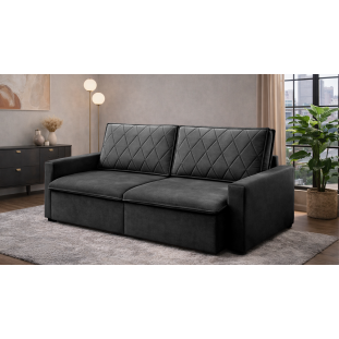 Sofá Cama Caixa Zero Florença 2,35m - Preto 