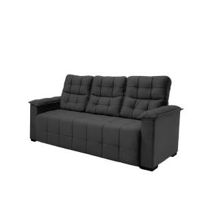 Sofá 03 Lugares Elegance Plus Sofisticato - Preto