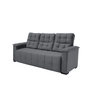 Sofá 03 Lugares Elegance Plus Sofisticato - Chumbo