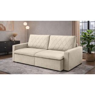 Sofá Cama Caixa Zero Florença 2,35m - Bege