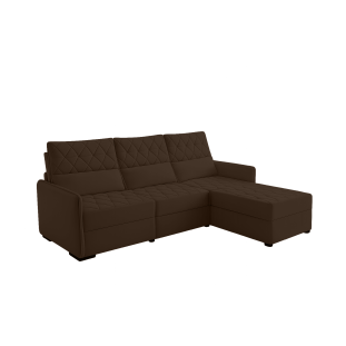 Sofá 03 Lugares Conforto Plus - Marrom