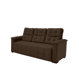 Sofá 03 Lugares Elegance Plus Sofisticato - Marrom