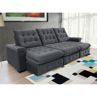 Sofá Coliseu Retrátil e Reclinável 2,90m  Super Pillow 