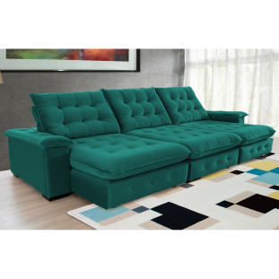 Sofá Coliseu 3,70m Retrátil e Reclinável Super Pillow 