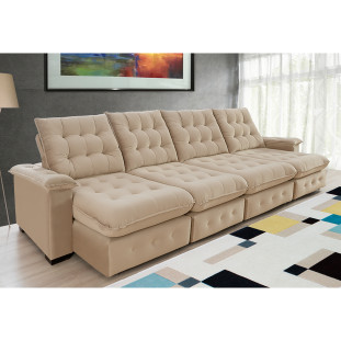 Sofá Coliseu 4,00m Retrátil e Reclinável Super Pillow 