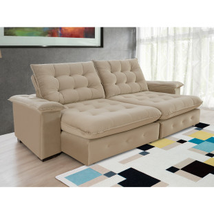 Sofá Coliseu 2,60m Retrátil e Reclinável Super Pillow 