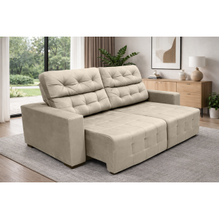 Sofá Retrátil e Reclinável Siena Super Pillow 2,50m - Bege