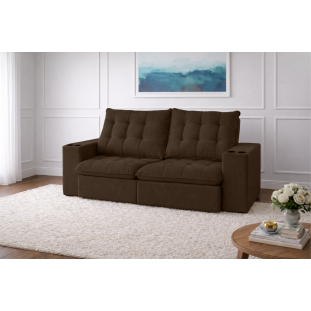 Sofá Retrátil e Reclinável com Porta Copos Coliseu Super Pillow 2,90m - Sofisticato 