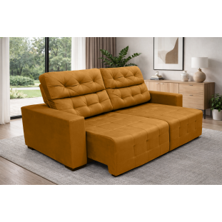Sofá Retrátil e Reclinável Siena Super Pillow 2,50m - Terracota