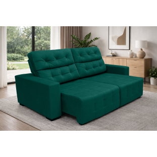 Sofá Retrátil e Reclinável Siena Super Pillow 2,50m - Verde