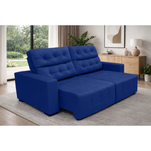 Sofá Retrátil e Reclinável Siena Super Pillow 2,50m - Azul