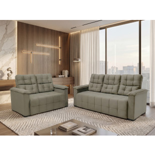 Conjunto de Sofá 02 e 03 lugares Elegance Plus - Marrom