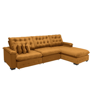 Sofá Berlin 3,85x2,10m com Chaise Super Pillow Top 