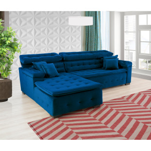 Sofá Orlando 2,20x1,90m com Chaise, Retrátil e Reclinável
