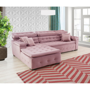Sofá Orlando 2,20x1,70m com Chaise, Retrátil e Reclinável