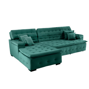 Sofá Orlando 2,40x1,70m com Chaise, Retrátil e Reclinável