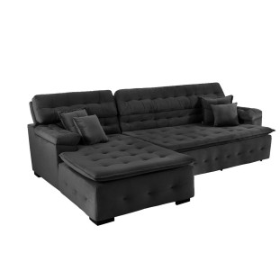 Sofá Orlando 2,40x1,90m com Chaise, Retrátil e Reclinável
