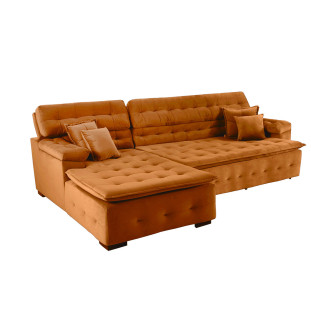 Sofá Orlando 2,40x2,10m com Chaise, Retrátil e Reclinável