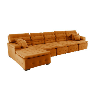 Sofá Orlando 4,20x1,50m com Chaise, Retrátil e Reclinável