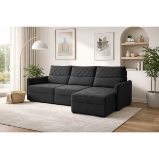 Sofá 03 Lugares Conforto Plus - Preto