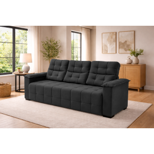 Sofá 03 Lugares Elegance Plus Sofisticato - Preto