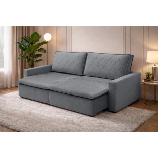 Sofá Cama Caixa Zero Florença 2,35m - Chumbo
