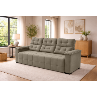 Sofá 03 Lugares Elegance Plus Sofisticato - Avelã