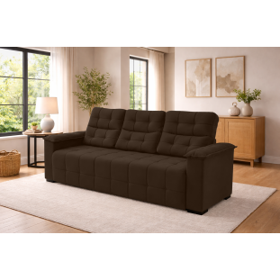 Sofá 03 Lugares Elegance Plus Sofisticato - Marrom