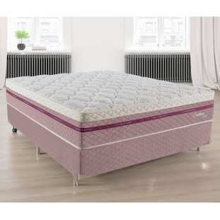 Conjunto Box Sintuoso com Molas, Vibro Massagem e Magnético 1,38x1,88m Casal