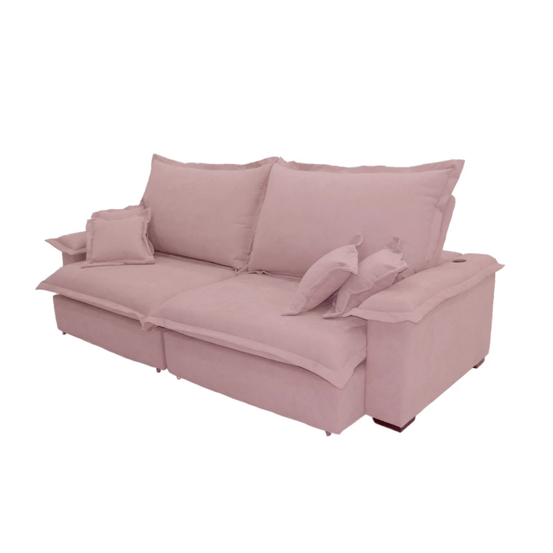 Sofá Paris 2,90m Retrátil e Reclinável Super Pillow 