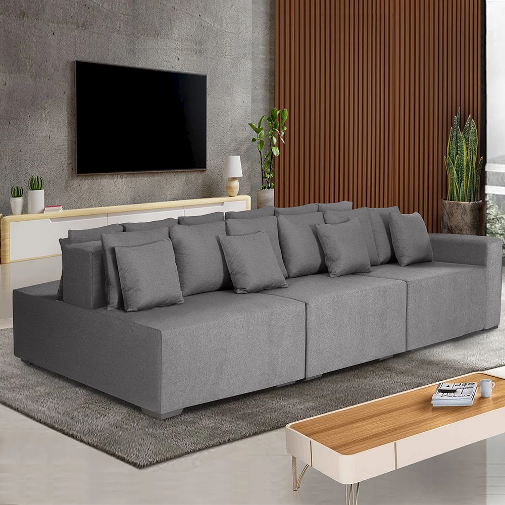 Sofá Ilha Versailles, encosto com regulagem manual 3,00 mt-grafite