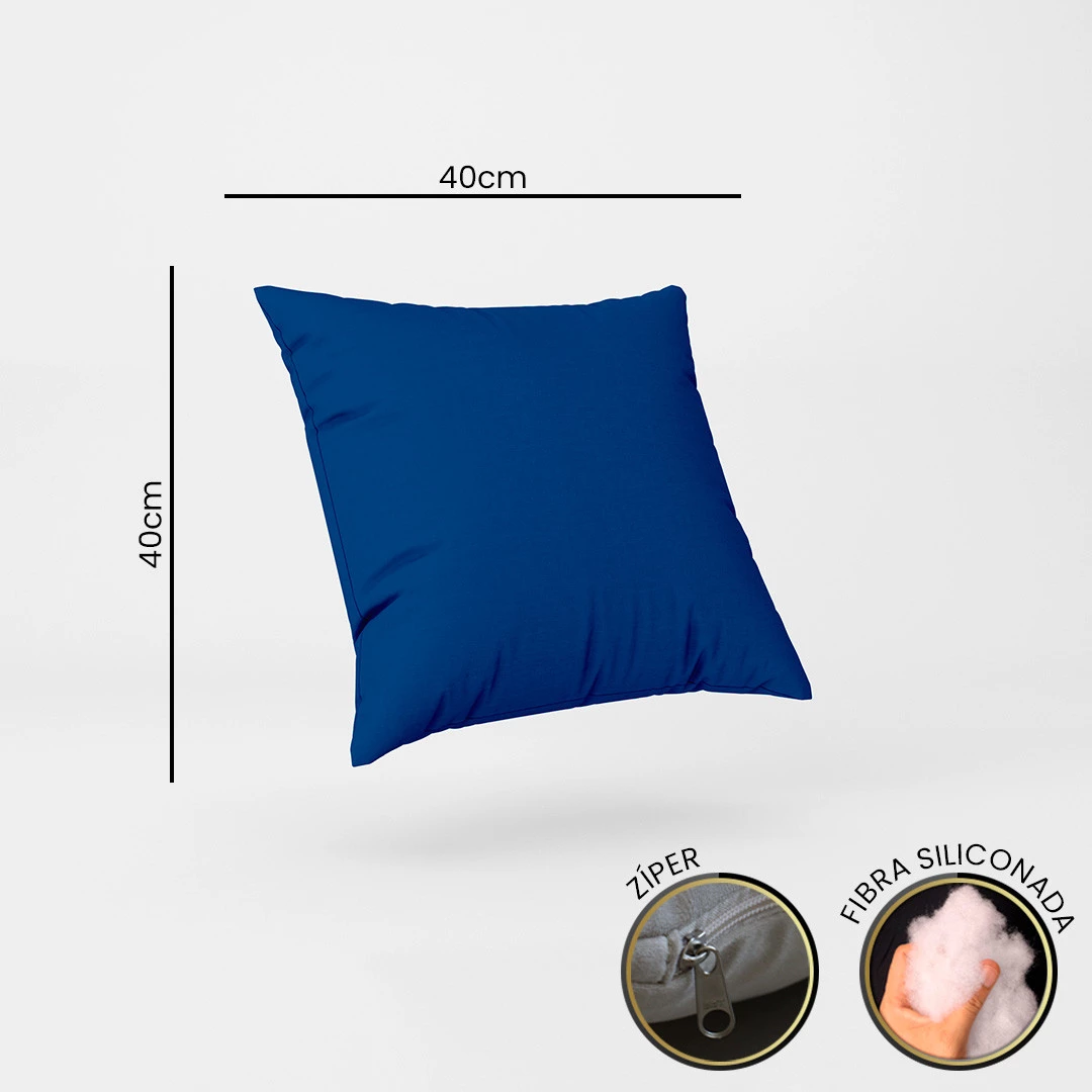 Almofadas Cheia com fibras siliconadas e capa - Sofisticato-azul