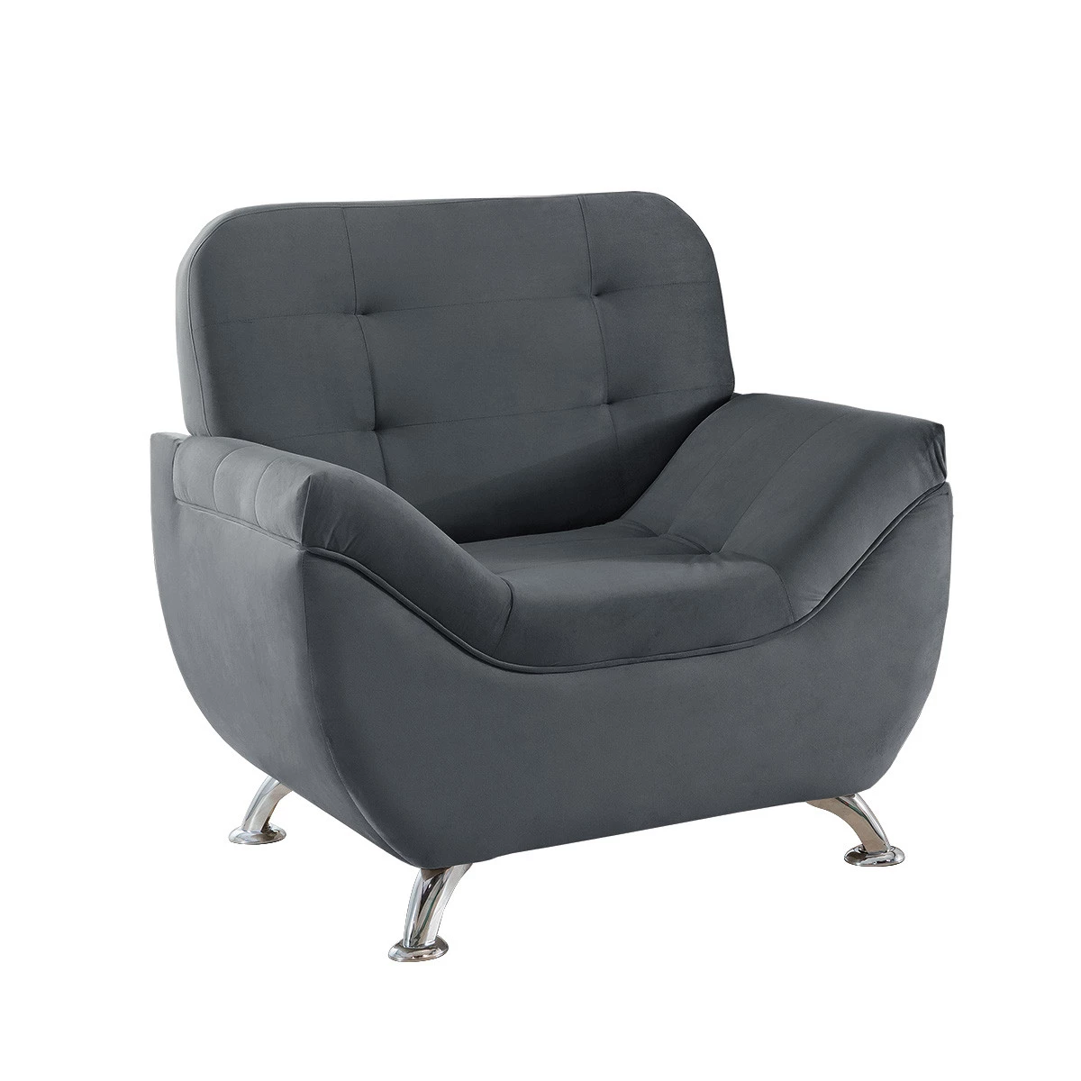 Poltrona Imperium 1,07m em Veludo Soft - Chumbo