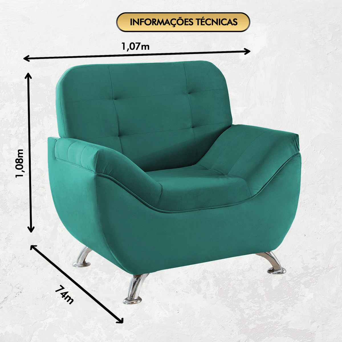 Poltrona Imperium 1,07m em Veludo Soft - Verde