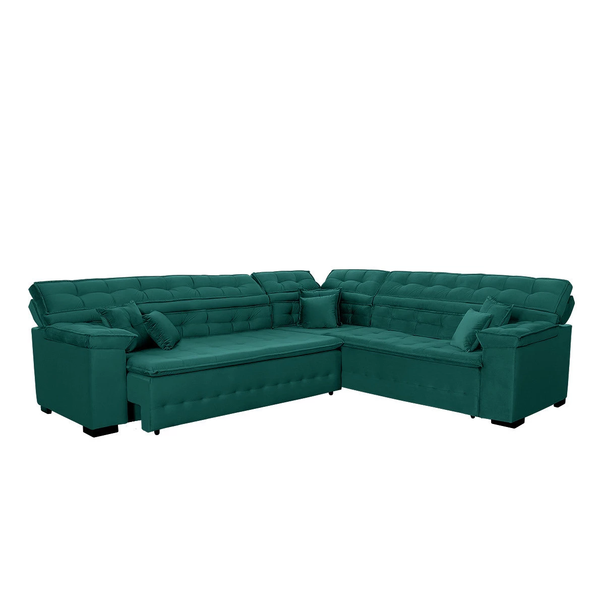 Sofá de Canto Retrátil e Reclinável Magno 2,57x2,37m -verde