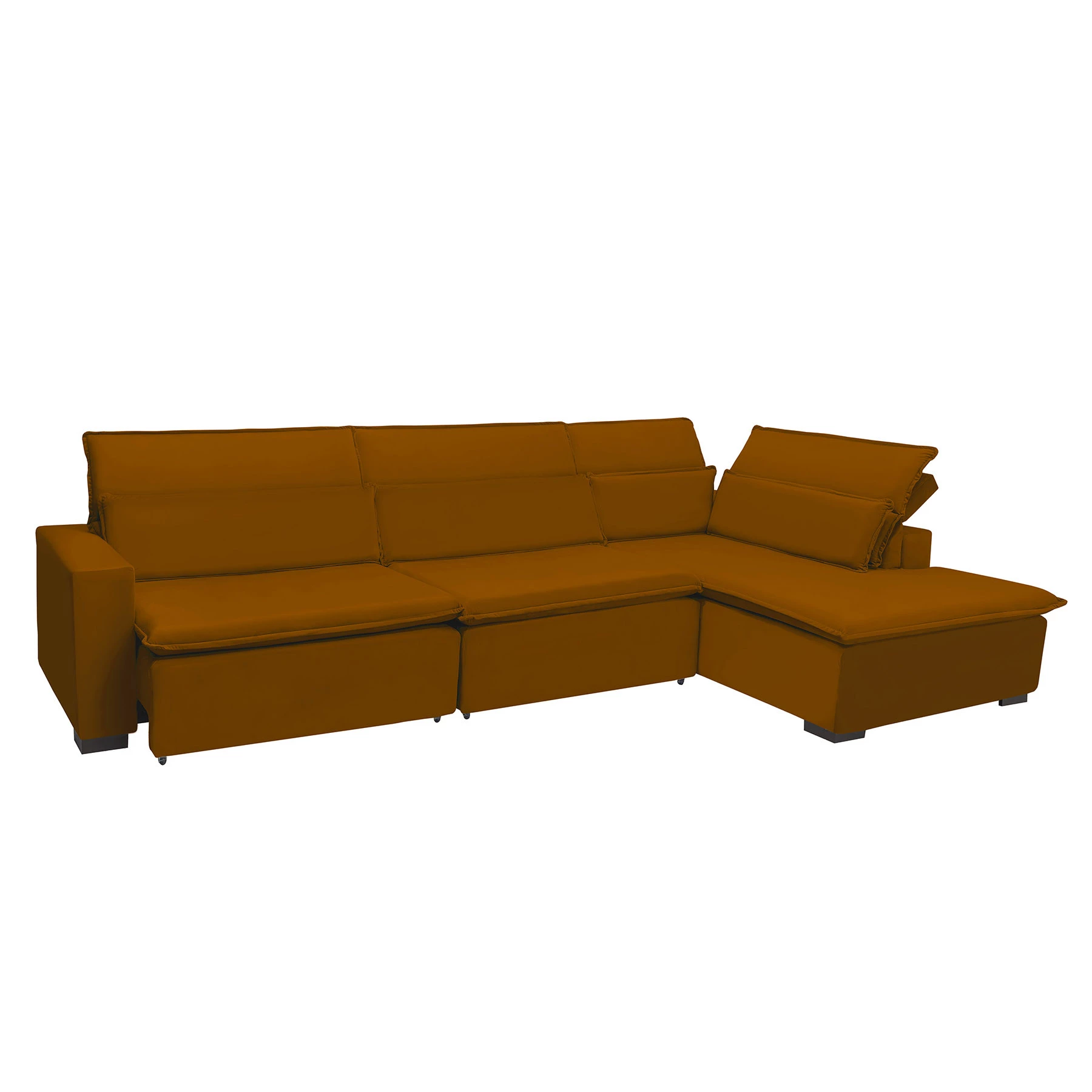 Sofá Istambul 3,80x1,90m Retrátil e Reclinável com Chaise - Terra