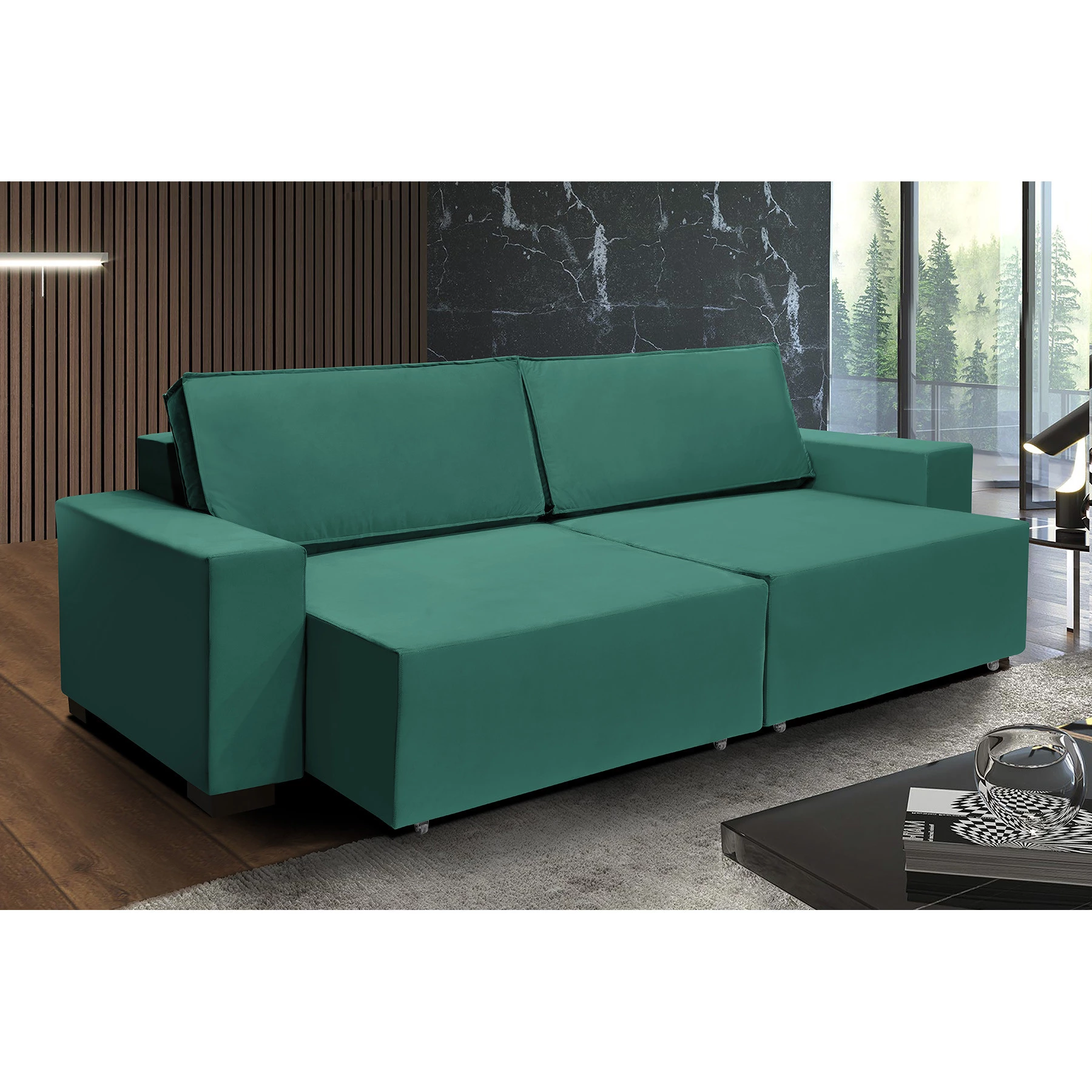 Sofá Dallas 3,10m Retrátil - Verde