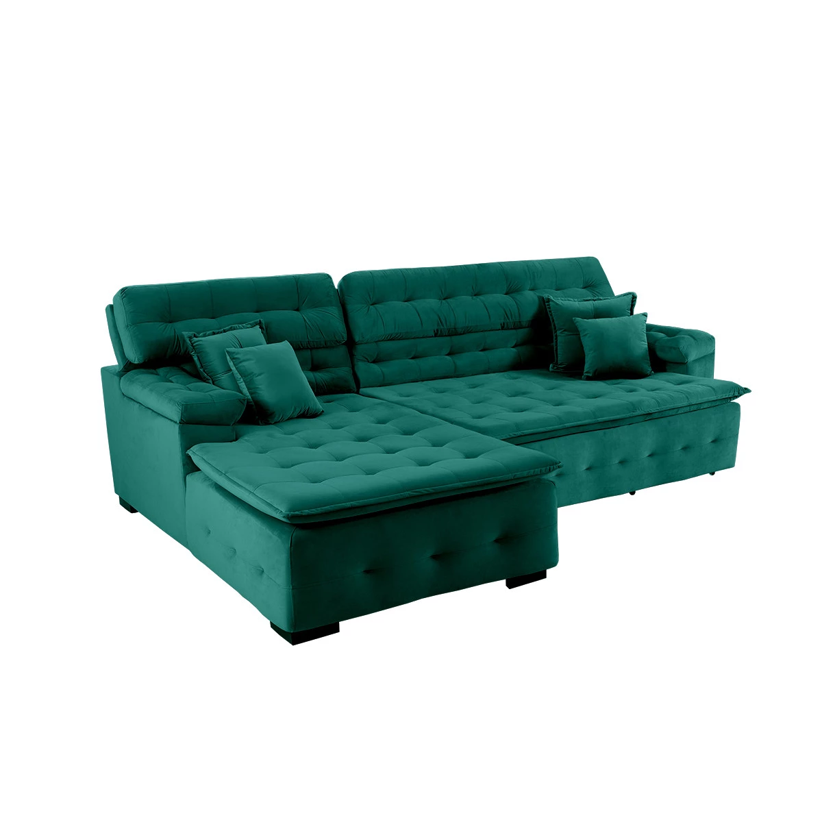 Sofá Retrátil e Reclinável Com Chaise Orlando 2,20x1,50m - Sofisticato-verde